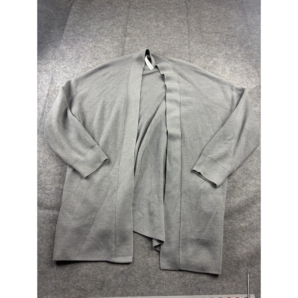 Lululemon Womens 12 Merino Wool Blend Sweater  Long Wrap Cardigan Gull Grey $148